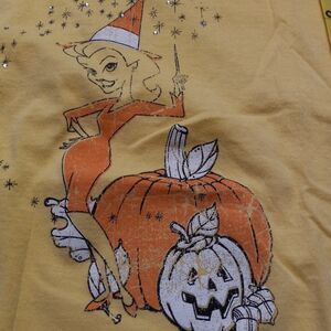 Bewitched Yellow/Orange Womens 2X Short Sleeve T-shirt Cottagecore Grandmacore